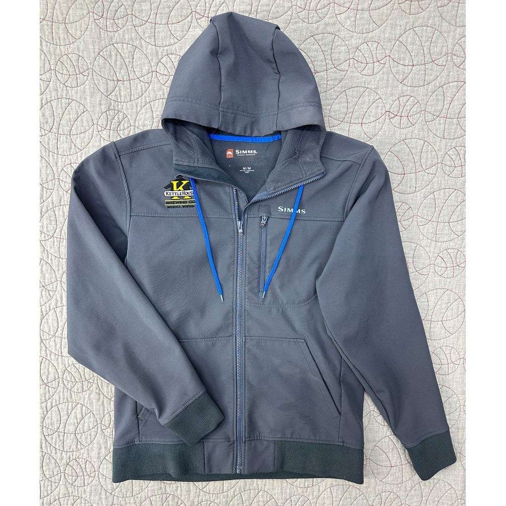 Simms Rogue Guide Fleece Hoody Grey‎ Brewing Logo Softshell / Mens Medium